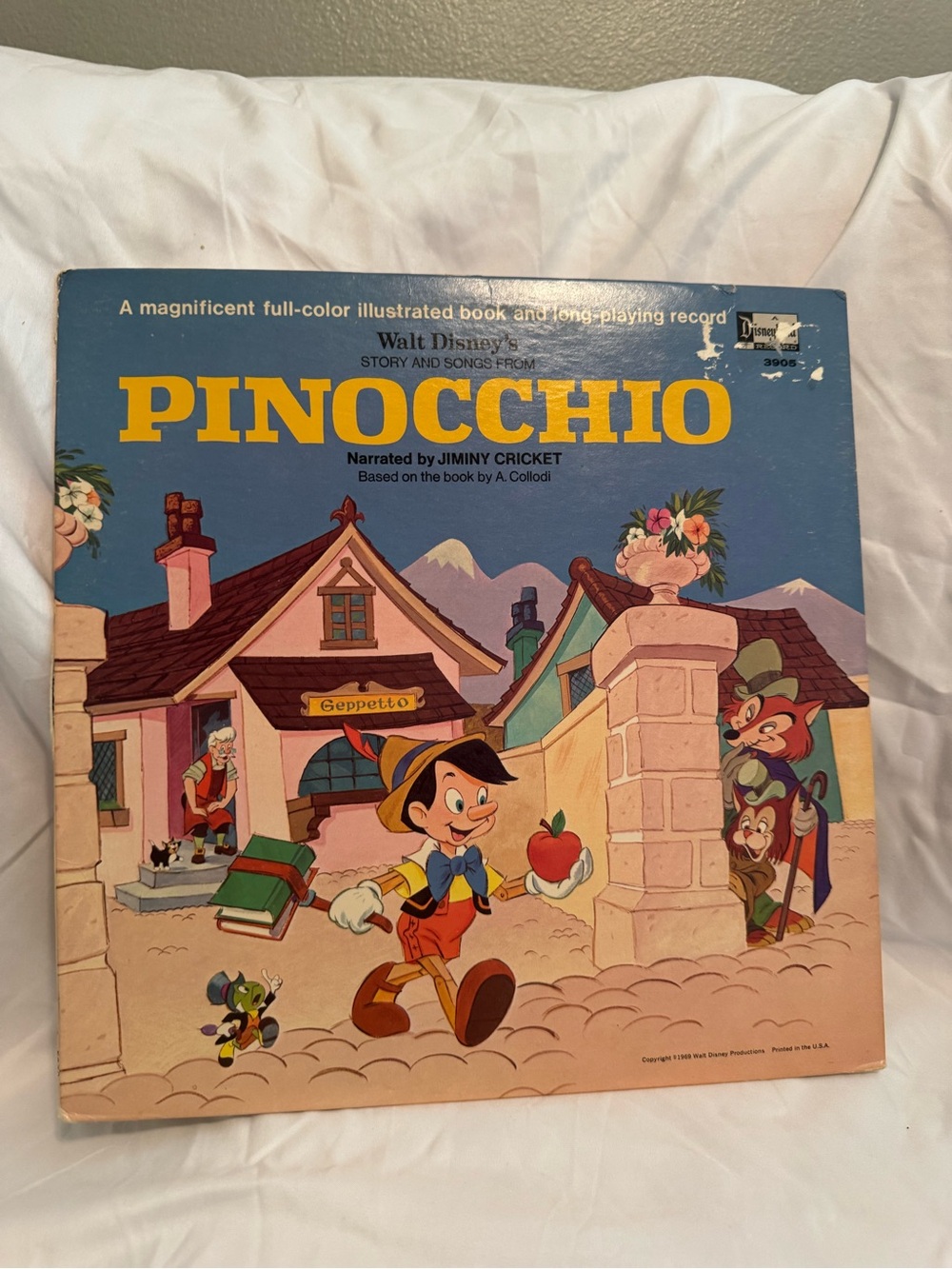 Walt Disney Pinocchio Vinyl Record - Blue Cover